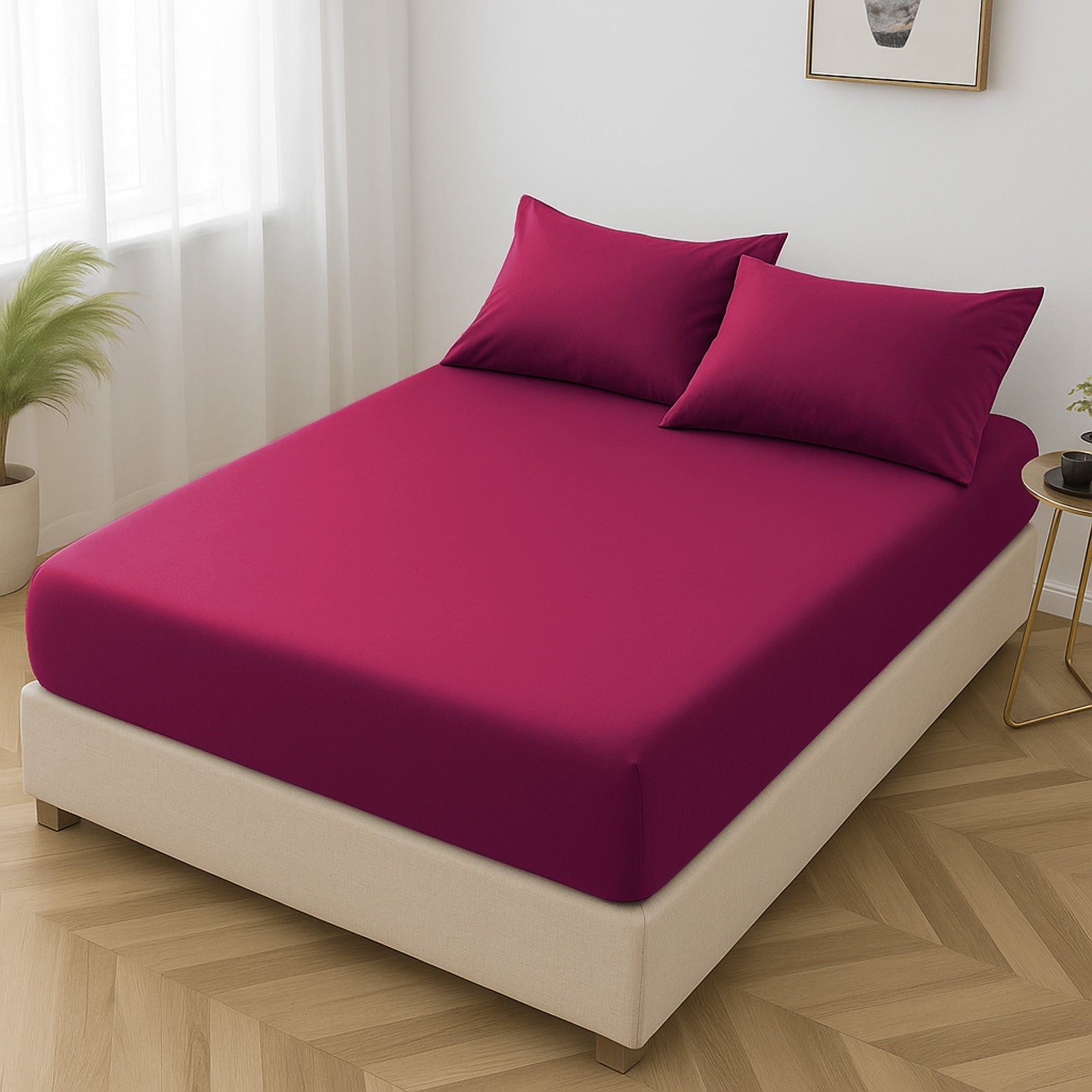 Microfibre Flat Bed Sheet (Red)