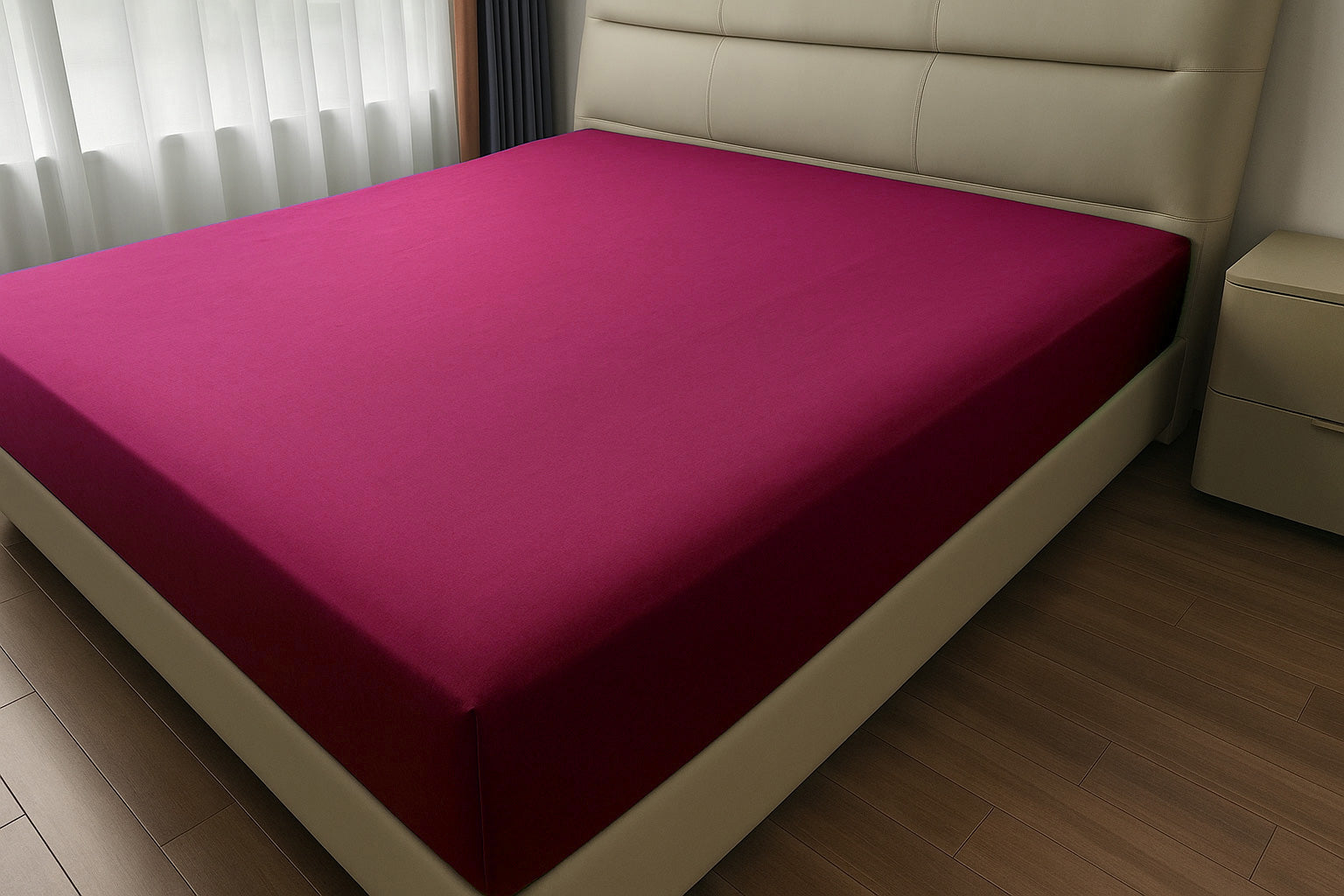 Microfibre Flat Bed Sheet (Red)