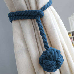 Ball Rope Curtain Tie Backs (Blue)