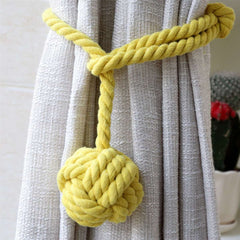 Ball Rope Curtain Tie Backs (Yellow)