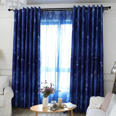 Night Sky Zodiac Blockout Eyelet Curtains - (Blue)
