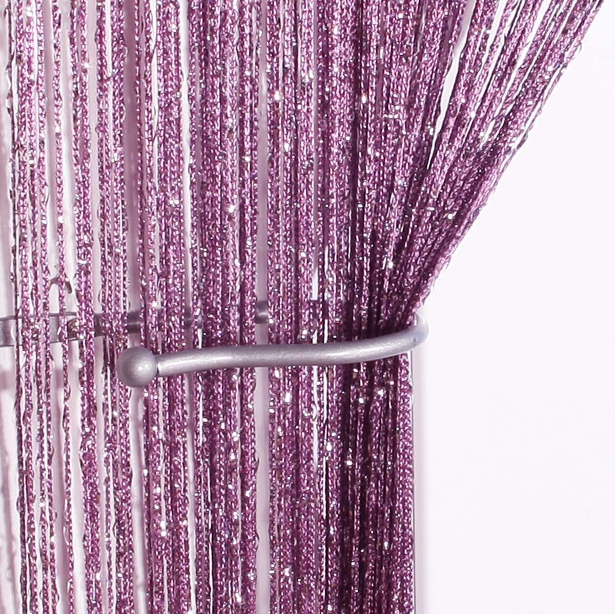 Jazz Glitter String Curtain Panel Aubergine