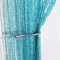 Jazz Glitter String Curtain Panel Blue