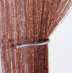 Jazz Large Size Glitter String Curtain Panel Mocha (3m Wide x 3m Drop)