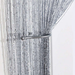 Jazz Large Size Glitter String Curtain Panel Silver (3m Wide x 3m Drop)