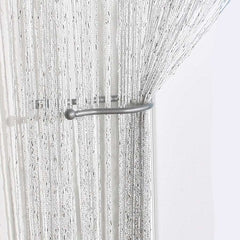 Jazz Glitter String Curtain Panel White