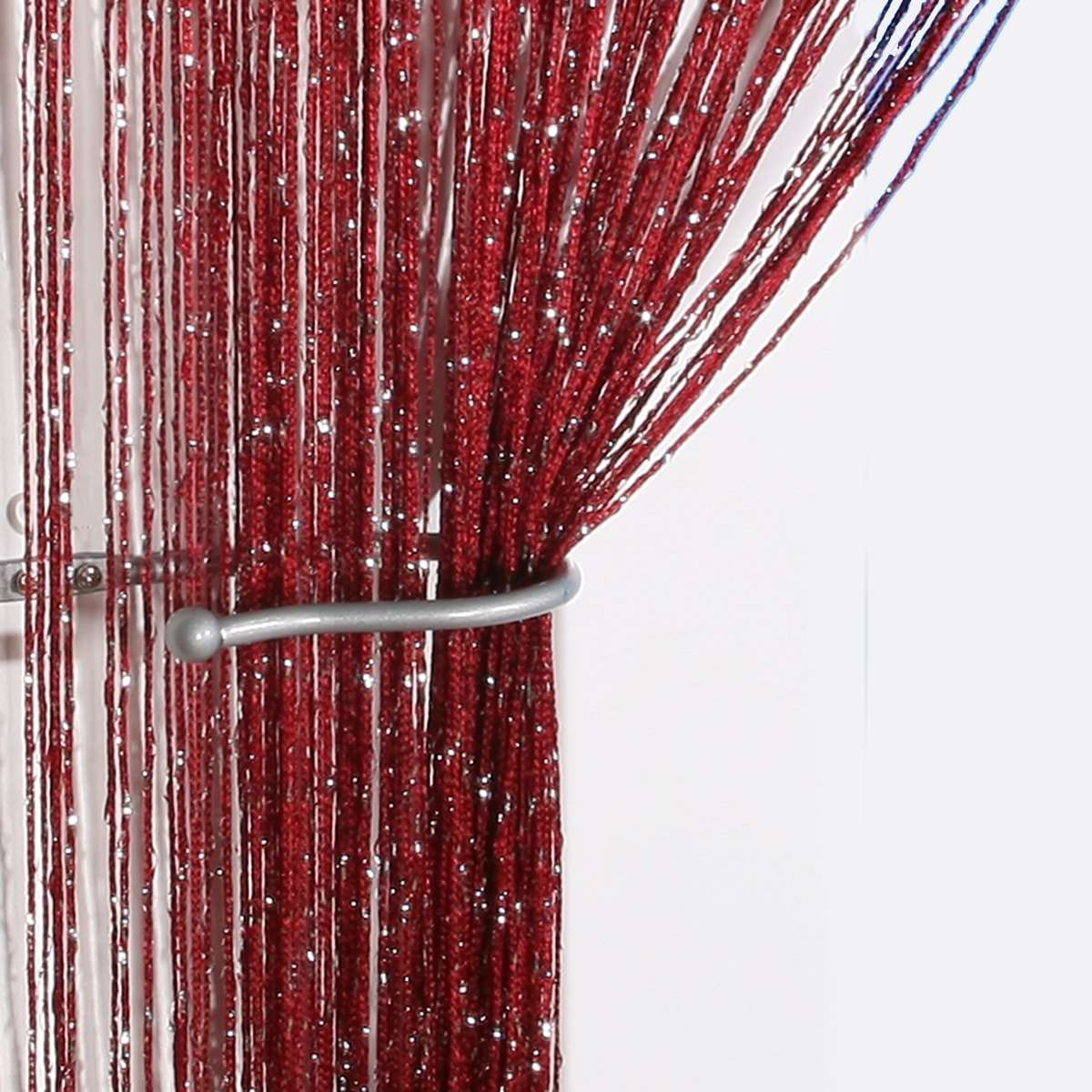 Jazz Glitter String Curtain Panel Wine