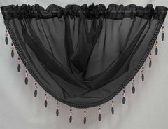 Beaded Voile Swags (Black)