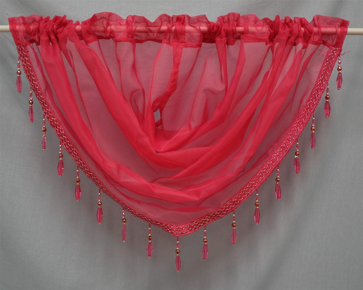 Beaded Voile Swags (Fuchsia)