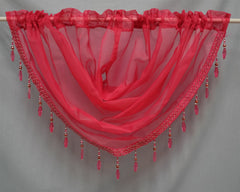 Beaded Voile Swags (Fuchsia)