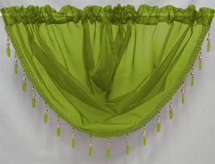 Beaded Voile Swags (Lime )