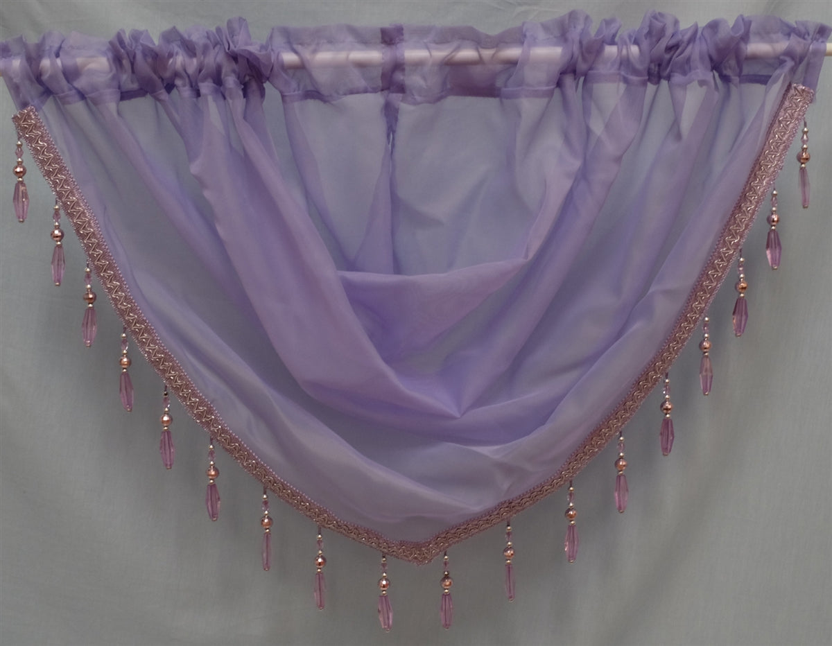 Beaded Voile Swags (Lilac)
