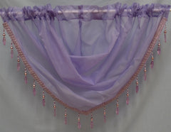 Beaded Voile Swags (Lilac)