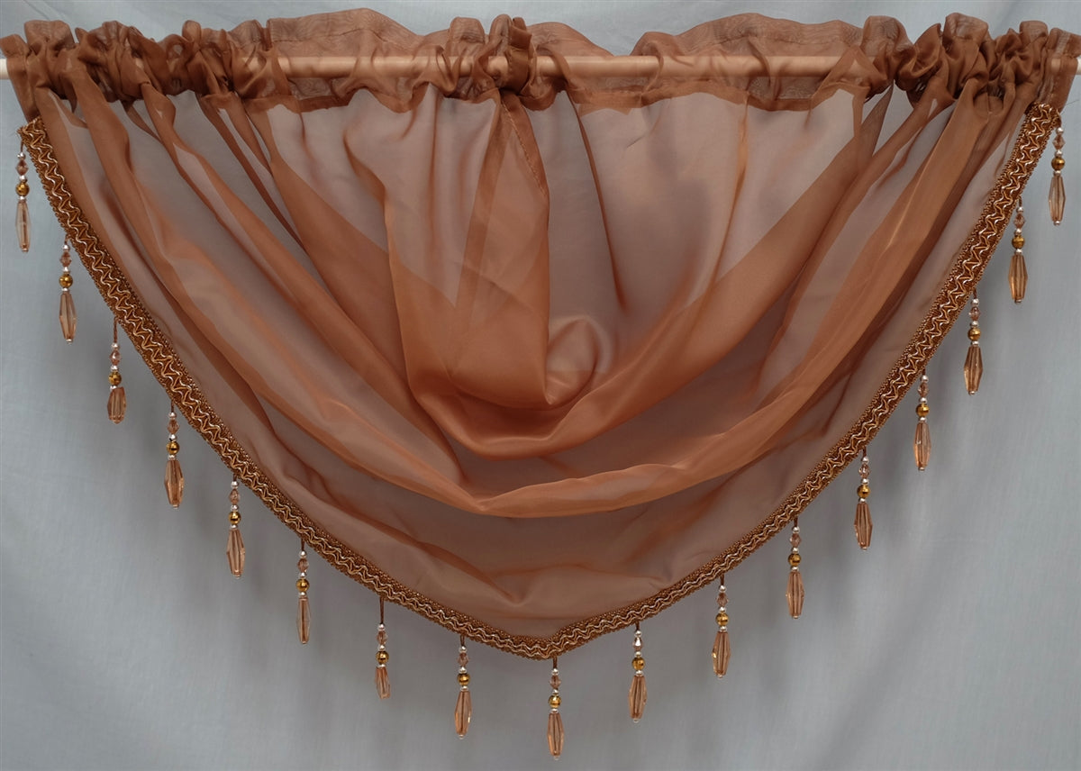 Beaded Voile Swags (Mocha)
