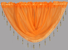 Beaded Voile Swags (Orange)