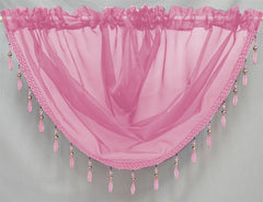 Beaded Voile Swags (Pastel Pink)