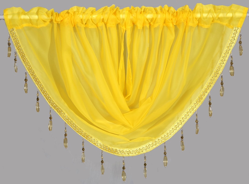 Beaded Voile Swags (Yellow)