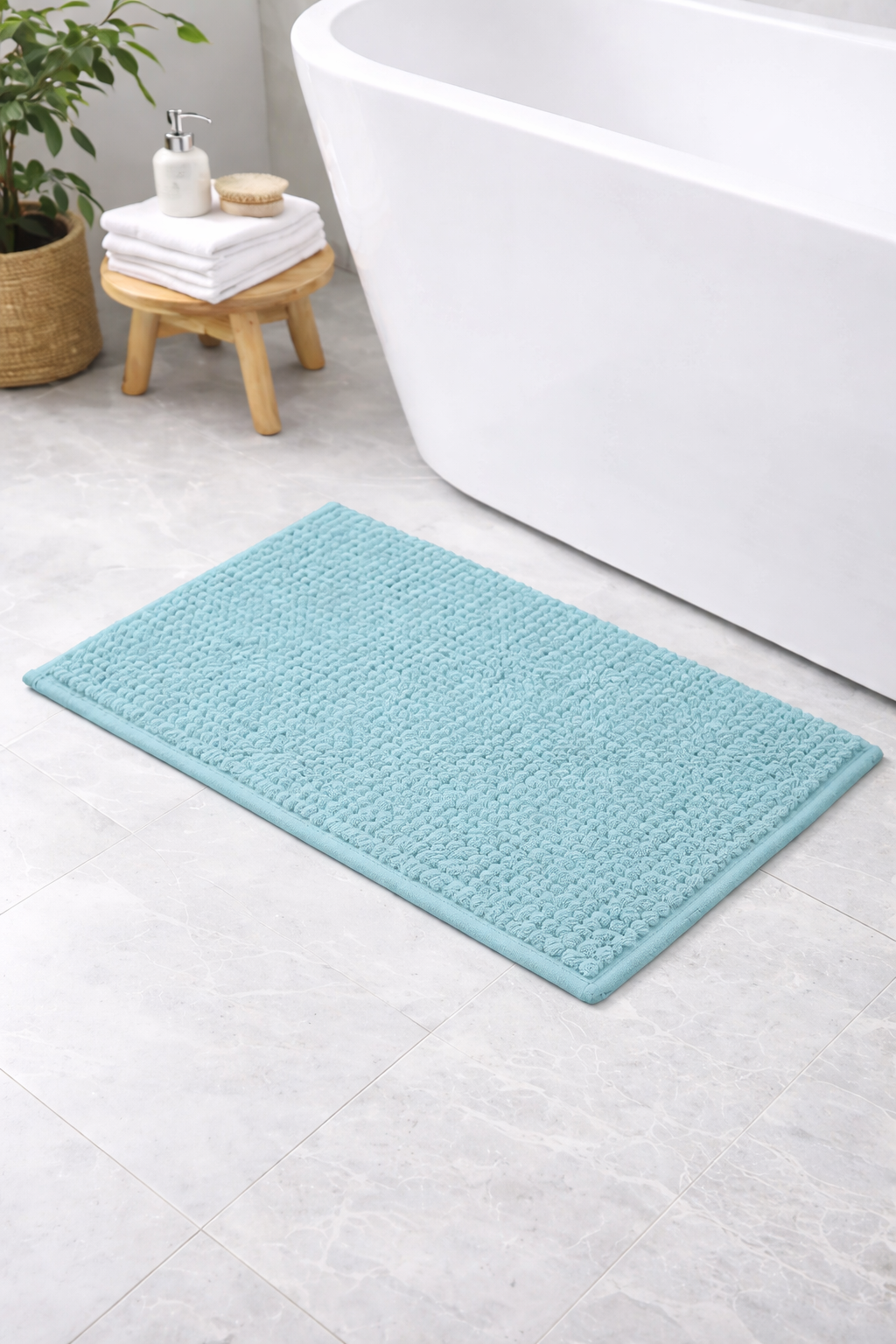 Chenille Bath Mat Non Slip Super Soft & Washable (Multiple Colours And Sizes)