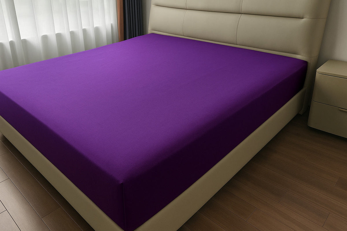 Microfibre Flat Bed Sheet (Aubergine)