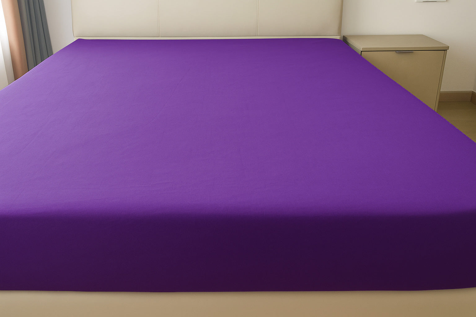 Microfibre Flat Bed Sheet (Aubergine)