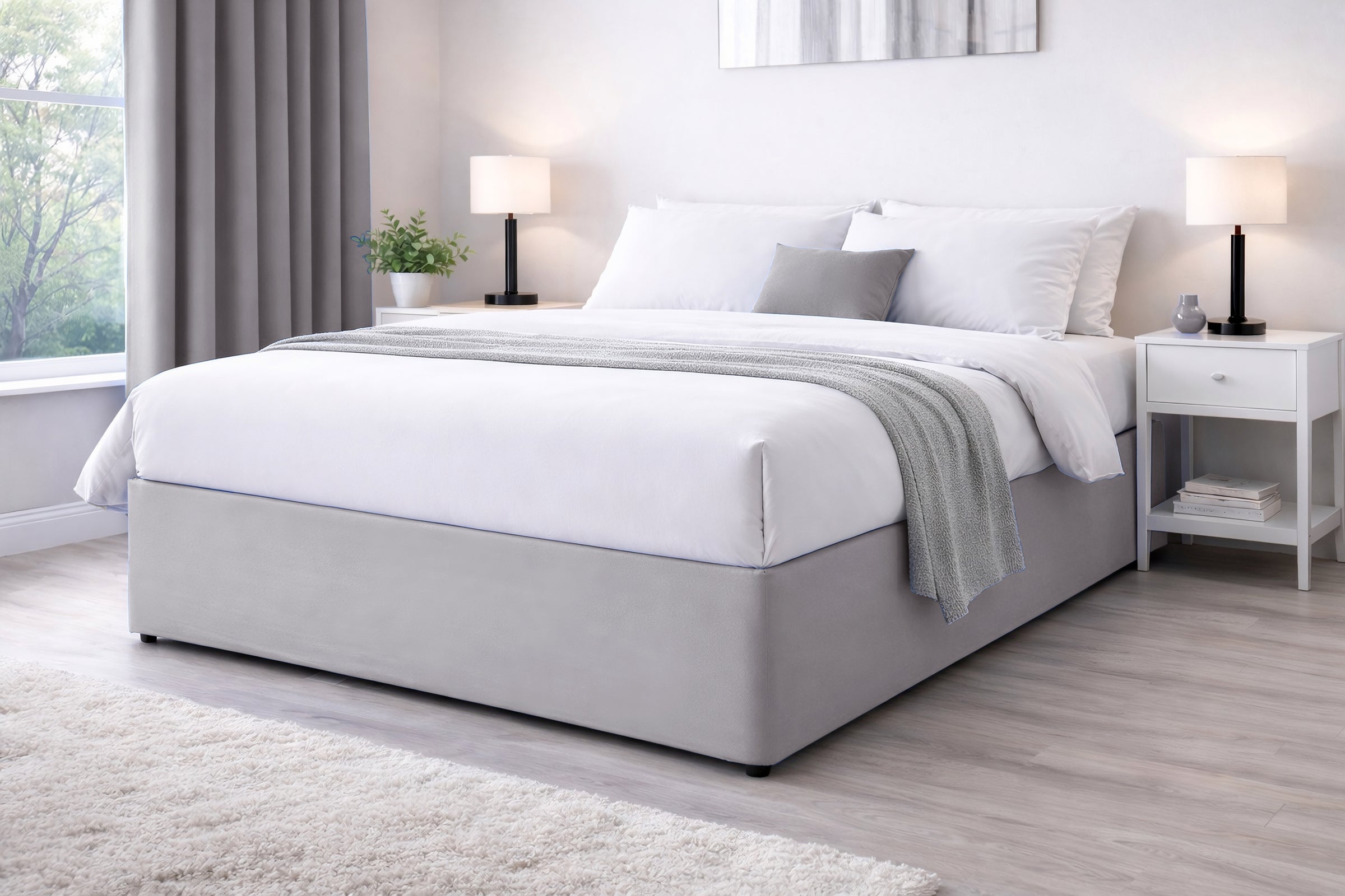 Elasticated Divan Bed Valance (Silver)