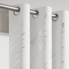 Elyse White Thermal Blackout Eyelet Curtains With Silver Foil (White)