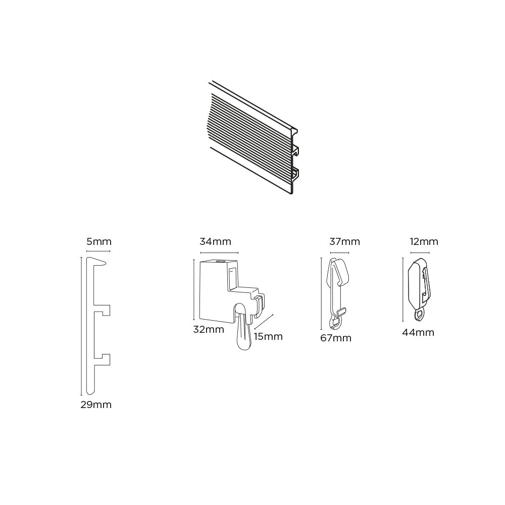 Bendable Curtain Track Rail for Straight & Bay Window (Black)