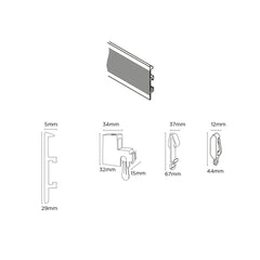 Bendable Curtain Track Rail for Straight & Bay Window (Black)