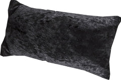 Crushed Velvet Fully Lined Ready Made Eyelet Curtains (Black)