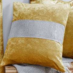 Crushed Velvet Fully Lined Ready Made Eyelet Curtains (Ochre)