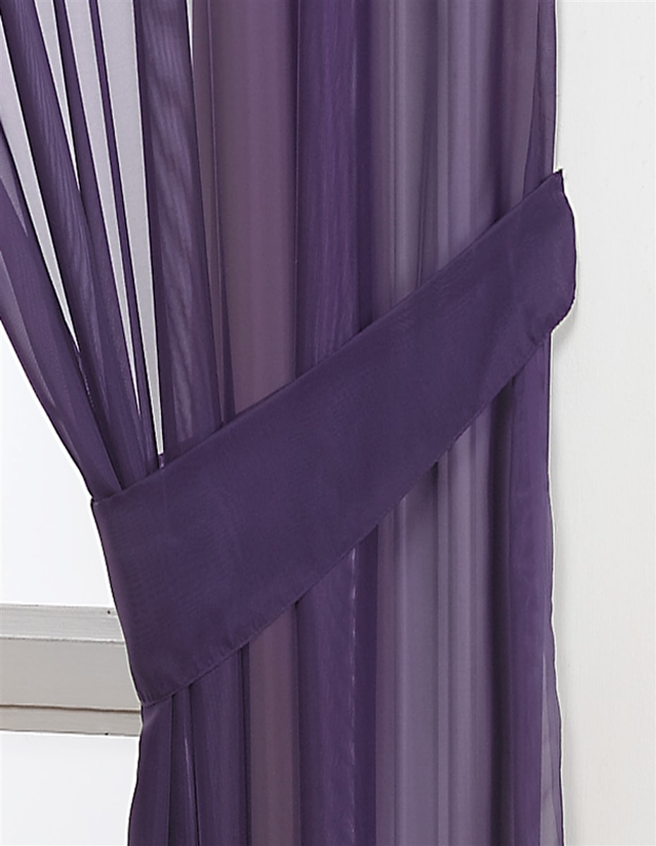 Pair Of Voile Tie Backs (Aubergine)