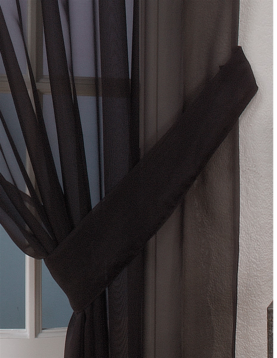 Pair Of Voile Tie Backs (Black)