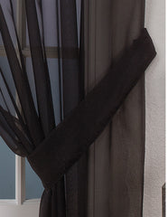 Pair Of Voile Tie Backs (Black)