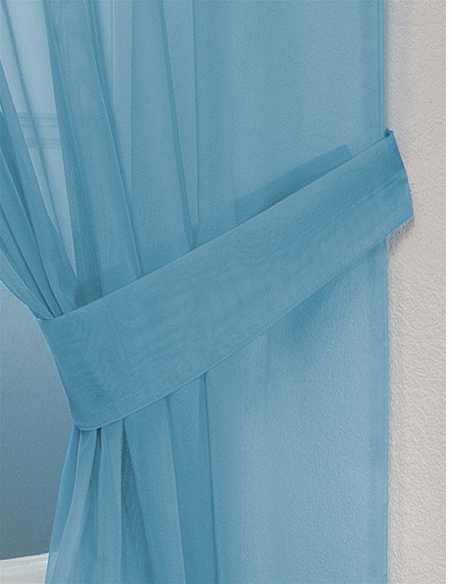Pair Of Voile Tie Backs (Blue)