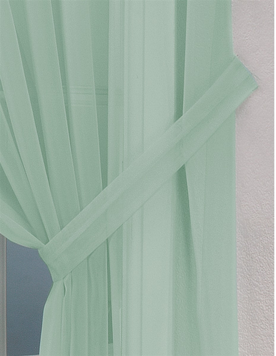 Pair Of Voile Tie Backs (Pastel Green)