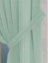Pair Of Voile Tie Backs (Pastel Green)
