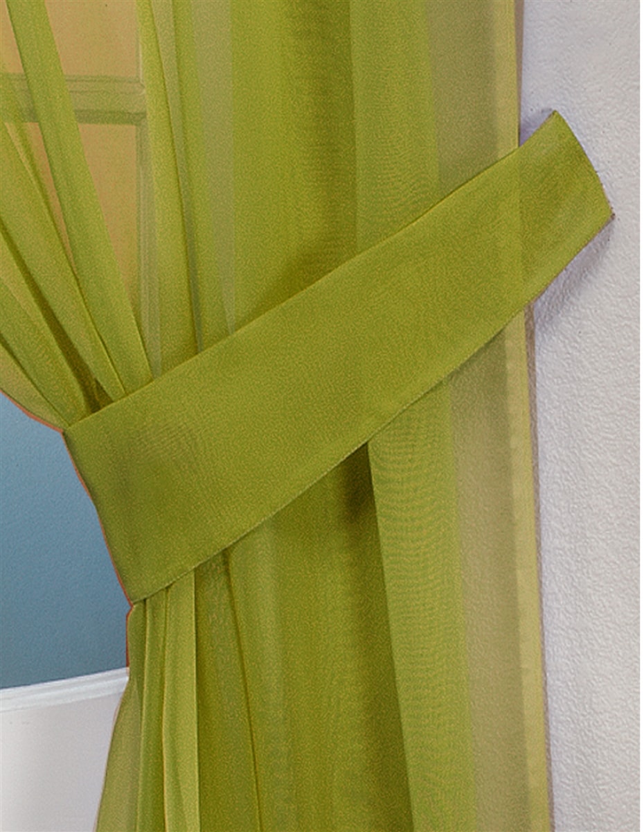 Pair Of Voile Tie Backs (Lime)
