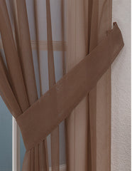 Pair Of Voile Tie Backs (Mocha)