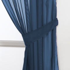 Pair Of Voile Tie Backs (Navy)