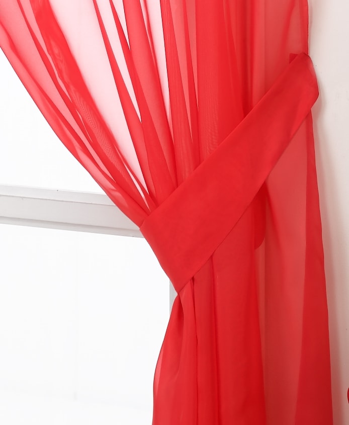 Pair Of Voile Tie Backs (Red)