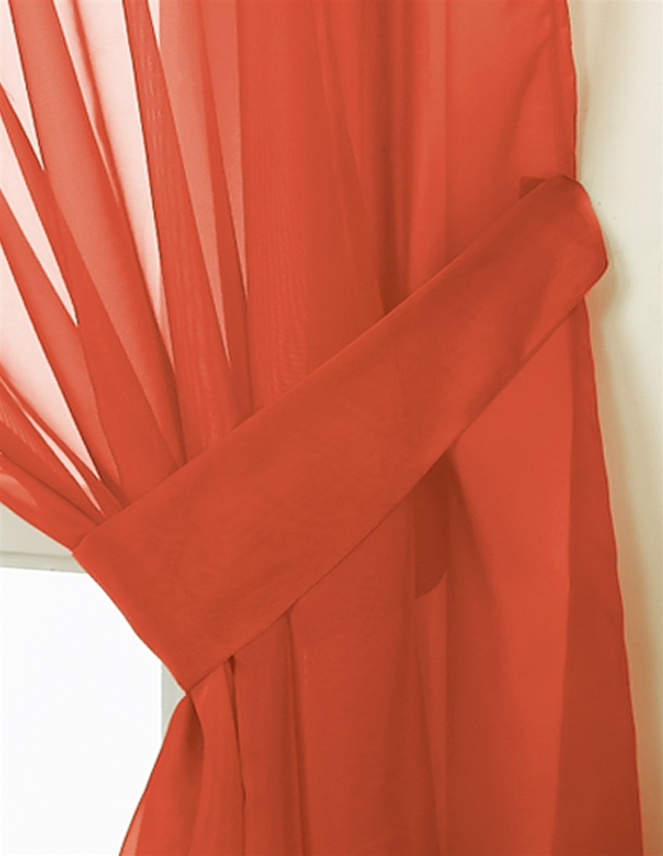 Pair Of Voile Tie Backs (Pastel Red)