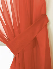 Pair Of Voile Tie Backs (Pastel Red)