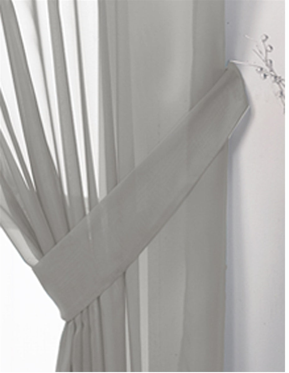 Pair Of Voile Tie Backs (Silver)