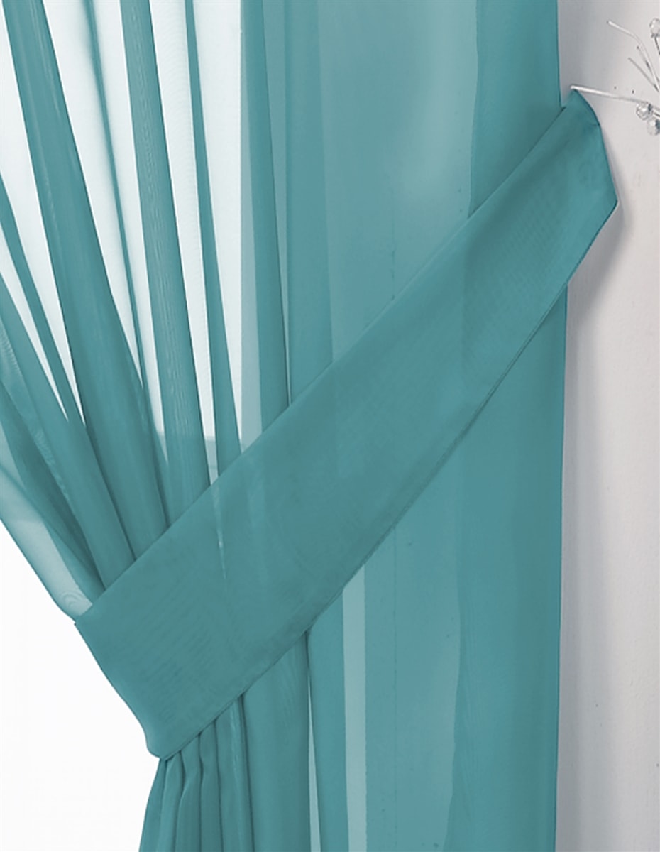Pair Of Voile Tie Backs (Teal)