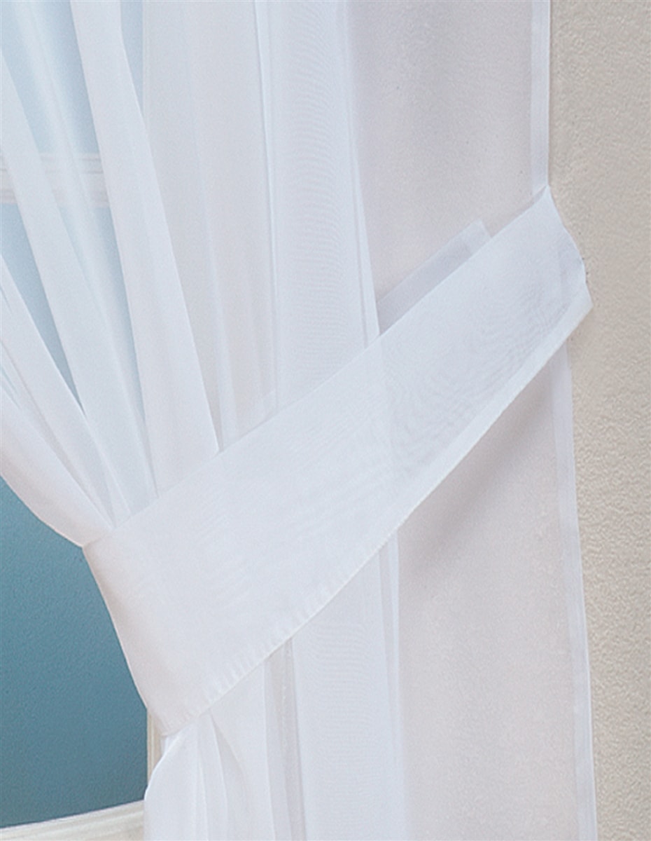 Pair Of Voile Tie Backs (White)