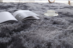 Fluffy Shaggy Area Rug - Non-Slip - Thick Pile Floor Mat (Dark Grey)